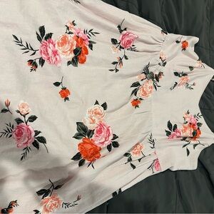 Floral Dress with Pink and Orange Roses